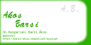 akos barsi business card