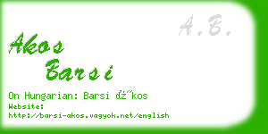 akos barsi business card